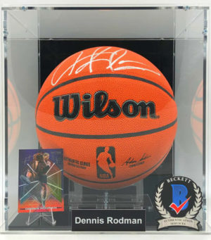 DENNIS RODMAN</br>Basketball Showcase (Chicago Bulls)</br>basket signé, Wilson Authentic