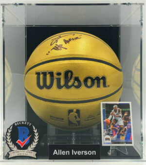 ALLEN IVERSON</br>Basketball Showcase (Philadelphia 76ers)</br>signierter Basketball, Gold Edition