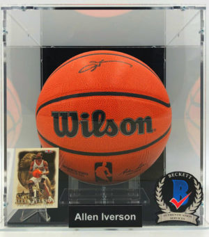 ALLEN IVERSON</br>Basketball Showcase (Philadelphia 76ers)</br>signed basketball, Wilson Authentic black sig