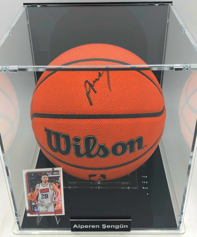 ALPEREN SENGÜN Basketball Showcase (Houston Rockets) pallone da basket autografato, Wilson Authentic Edition