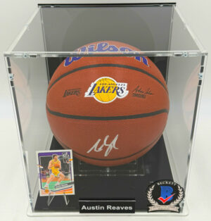 AUSTIN REAVES</br>Basketball Showcase (Los Angeles Lakers)</br>signierter Basketball, Lakers Edition