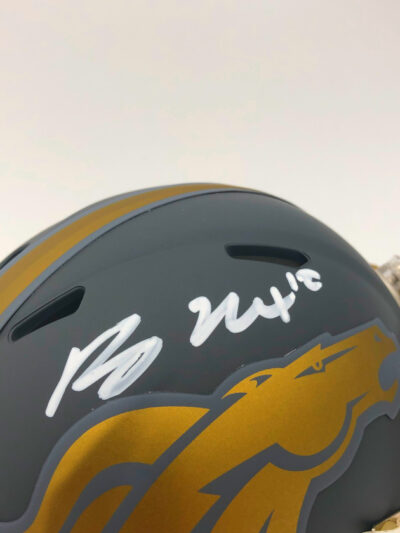 BO NIX (Denver Broncos) signed NFL Mini Helmet, Slate Alternate - Image 2