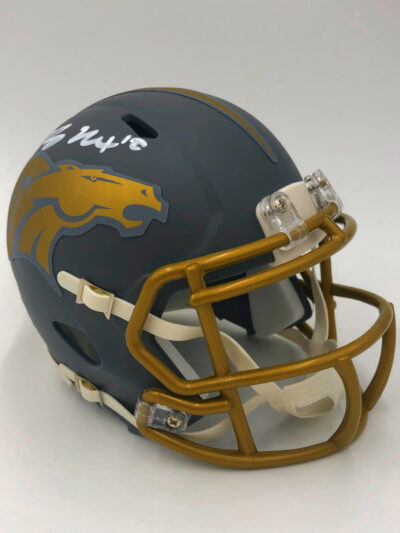 BO NIX (Denver Broncos) signed NFL Mini Helmet, Slate Alternate – Image 3