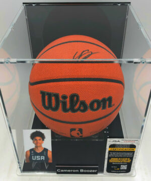 CAMERON BOOZER</br>Basketball Showcase (Duke Blue Devils)</br>ballon de basket signé, Wilson Authentic Series