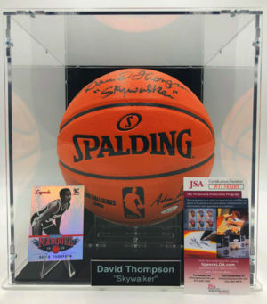 DAVID THOMPSON</br>Basketball Showcase (Denver Nuggets)</br>basket signé, Game Ball Series