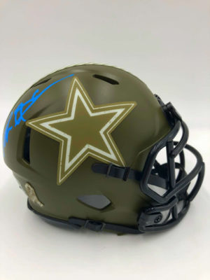 DEION SANDERS (Dallas Cowboys) mini casque NFL signé, Salute to Service