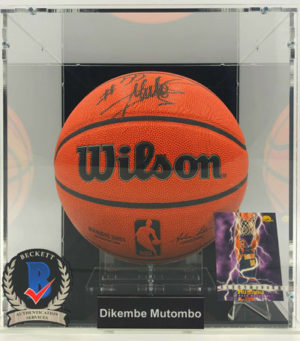 DIKEMBE MUTOMBO</br>Basketball Showcase (Denver Nuggets/Atlanta Hawks)</br>signed basketball, Wilson Authentic