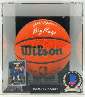 DONTE DIVINCENZO</br>Signed Basketball Showcase (New York Knicks)</br> Wilson Authentic