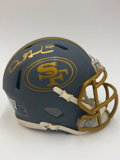 DRE GREENLAW (San Francisco 49ers) mini-casque NFL signé, Slate Alternate