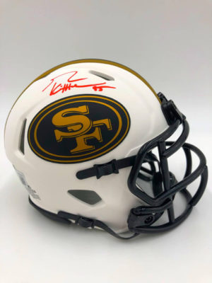 GEORGE KITTLE (San Francisco 49ers) mini casque NFL signé, Lunar Eclipse