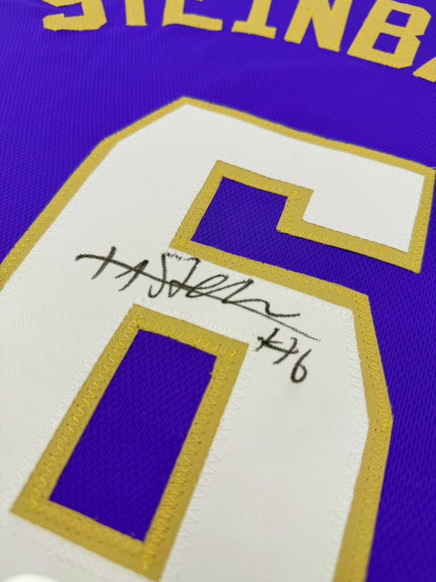HANNES STEINBACH (Charlotte Hornets)</br>signiertes Trikot</br>Purple Rookie Custom Jersey – Bild 2