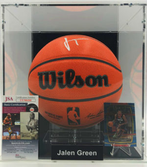 JALEN GREEN</br>Basketball Showcase (Houston Rockets)</br>ballon de basket signé, Wilson Authentic