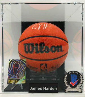 JAMES HARDEN</br>Basketball Showcase (Los Angeles Clippers)</br>signed basketball, Wilson Authentic