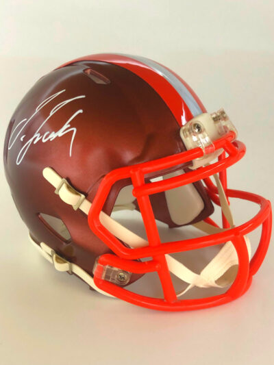 JERRY JEUDY (Cleveland Browns) signierter NFL Mini Helm, Flash Alternate
