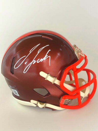 JERRY JEUDY (Cleveland Browns) signierter NFL Mini Helm, Flash Alternate