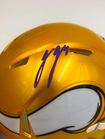 J.J. McCARTHY (Minnesota Vikings) mini casco NFL autografato, Flash Alternate - immagine 2