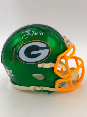 JORDAN LOVE (Green Bay Packers) mini-casque NFL signé, Flash Alternate