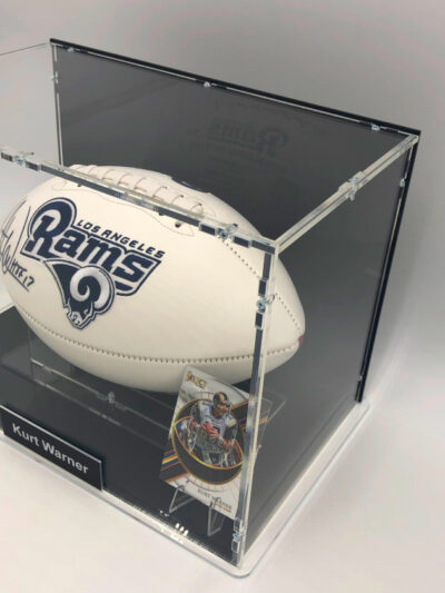KURT WARNER</br>Football Showcase (Los Angeles Rams)</br>signierter Football, Rams Logo – Bild 6