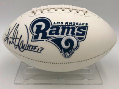 KURT WARNER</br>Football Showcase (Los Angeles Rams)</br>signierter Football, Rams Logo – Bild 9
