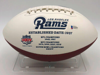KURT WARNER</br>Football Showcase (Los Angeles Rams)</br>signierter Football, Rams Logo – Bild 11