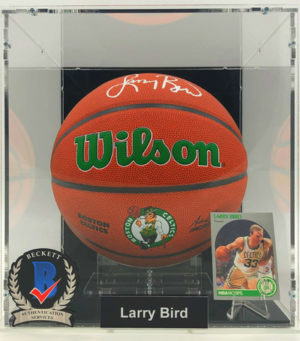 LARRY BIRD</br>Basketball Showcase (Boston Celtics)</br>signed basketball, Celtics Edition