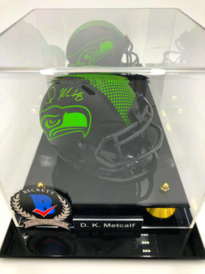 D.K. METCALF Showcase (Seattle Seahawks) signierter NFL Mini Helm, Eclipse