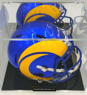 ODELL BECKHAM JR. Full Size Helmet Showcase (Los Angeles Rams), Riddell Speed