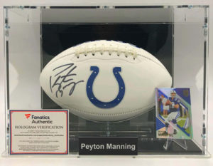 PEYTON MANNING Football Showcase (Indianapolis Colts) signé football américain, Colts White Panel Football