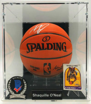 SHAQUILLE O’NEAL Basketball Showcase (Los Angeles Lakers) signed basketball, Silver Series