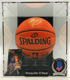 SHAQUILLE O’NEAL Basketball Showcase (Los Angeles Lakers) signed basketball, Game Ball gold sig