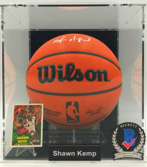 SHAWN KEMP</br>Basketball Showcase (Seattle SuperSonics)</br>signed basketball, Wilson Authentic