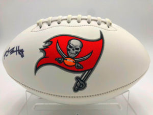 ANTONIO BROWN (Tampa Bay Buccaneers) signed football, Buccaneers White Panel Football