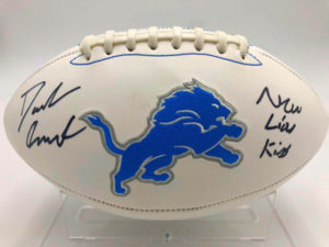 D’ANDRE SWIFT (Detroit Lions) signed football, Lions White Panel Football