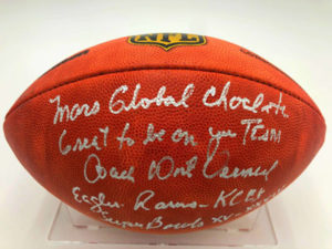 DICK VERMEIL (Eagles, Rams, KC) football américain dédicacé, NFL « The Duke » Game Ball