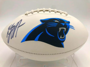 D.J. Moore (Carolina Panthers) signed football, Panthers White Panel Football