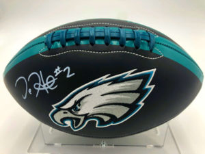 JALEN HURTS (Philadelphia Eagles) signed football, Eagles Logo Football