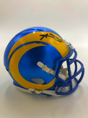 AARON DONALD (Los Angeles Rams) signed NFL mini helmet, Speed Helmet