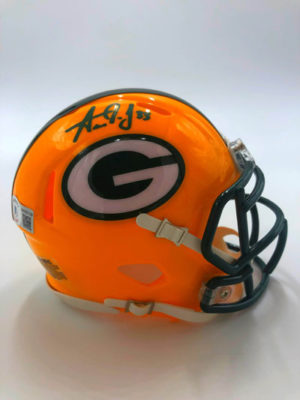 AARON JONES (Green Bay Packers) mini-casque NFL signé, Speed Helmet