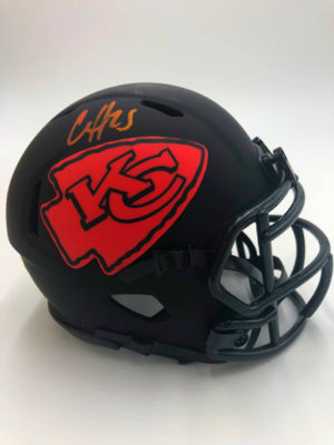 CLYDE EDWARDS-HELAIRE (Kansas City Chiefs) signierter NFL Mini Helm, Eclipse