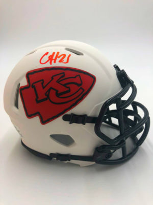 CLYDE EDWARDS-HELAIRE (Kansas City Chiefs) mini-casque NFL signé, Lunar Eclipse