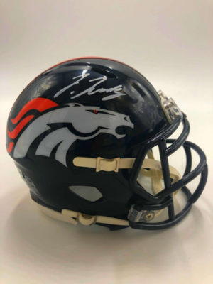 JERRY JEUDY (Denver Broncos) mini-casque NFL signé, Speed Helmet