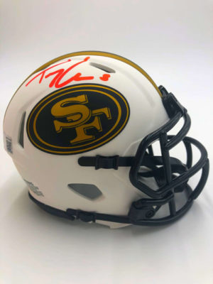 TREY LANCE (San Francisco 49ers) mini-casque NFL signé, Lunar Eclipse