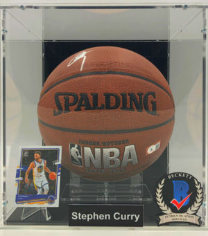 STEPH CURRY</br>Basketball Showcase (Golden State Warriors)</br>signed basketball, Super Tack