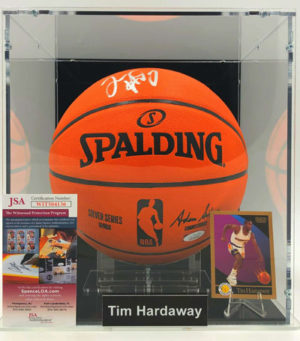 TIM HARDAWAY Signed Basketball Showcase (Golden State Warriors), Silver Series