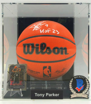 TONY PARKER</br>Basketball Showcase (San Antonio Spurs)</br>signed basketball, Wilson Authentic