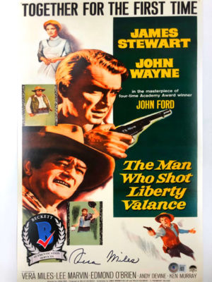 VERA MILES (The Man Who Shot Liberty Valance) signiertes Filmposter