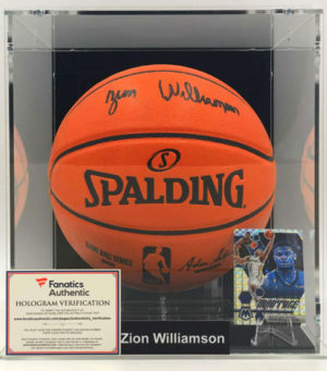 ZION WILLIAMSON</br>Basketball Showcase (New Orleans Pelicans)</br>basket signé, Game Ball Series